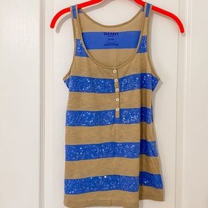 Old Navy Striped Tank with sequins
